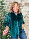 Knox Sequin Sleeve Button Up Top - FINAL SALE