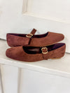 Charlotte Brown Suede Flats