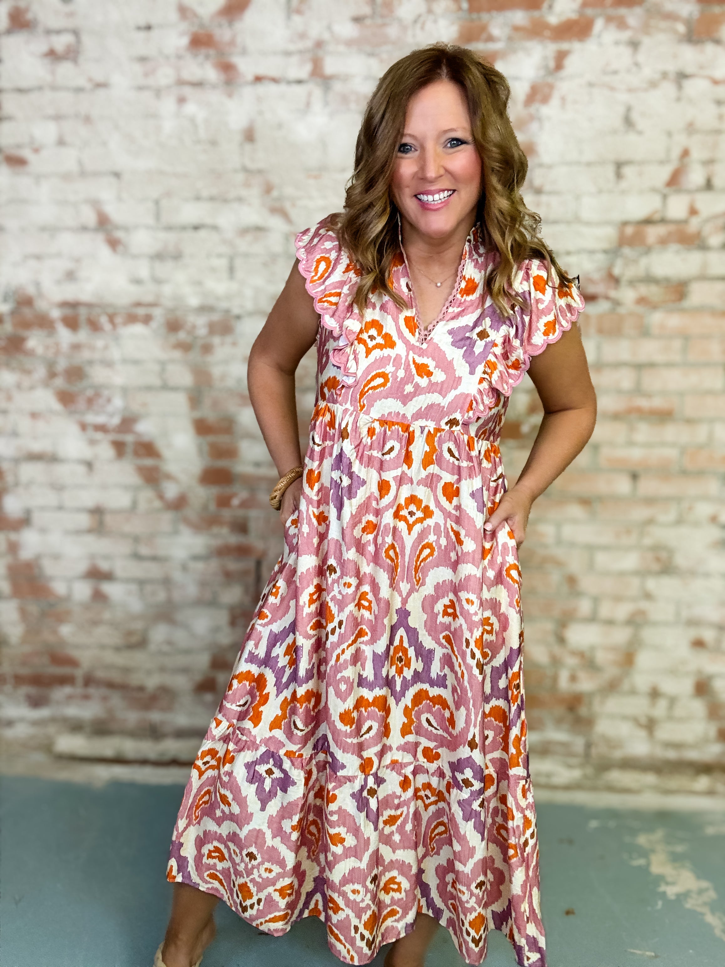 Zully Ruffle Sleeve Dress