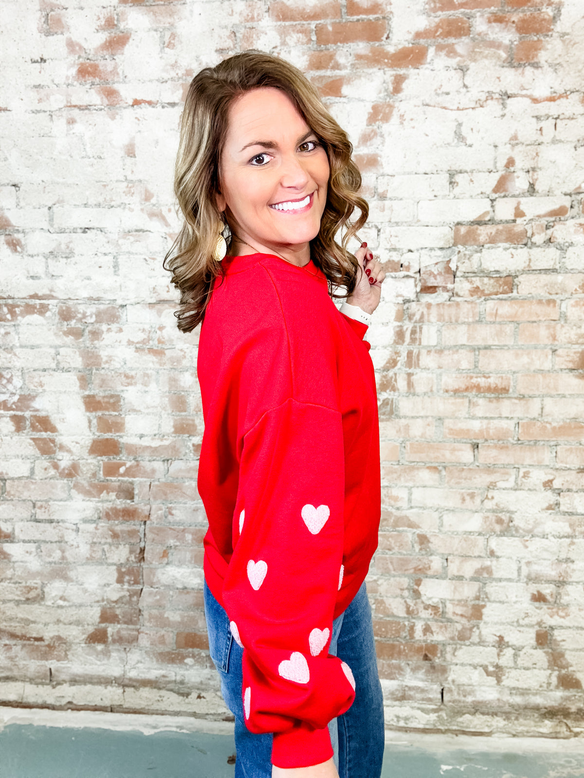 Ashley Embroidered Heart Sweatshirt