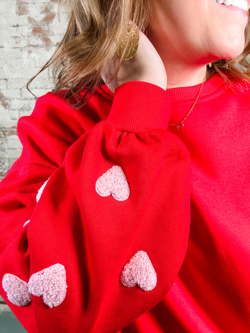 Ashley Embroidered Heart Sweatshirt