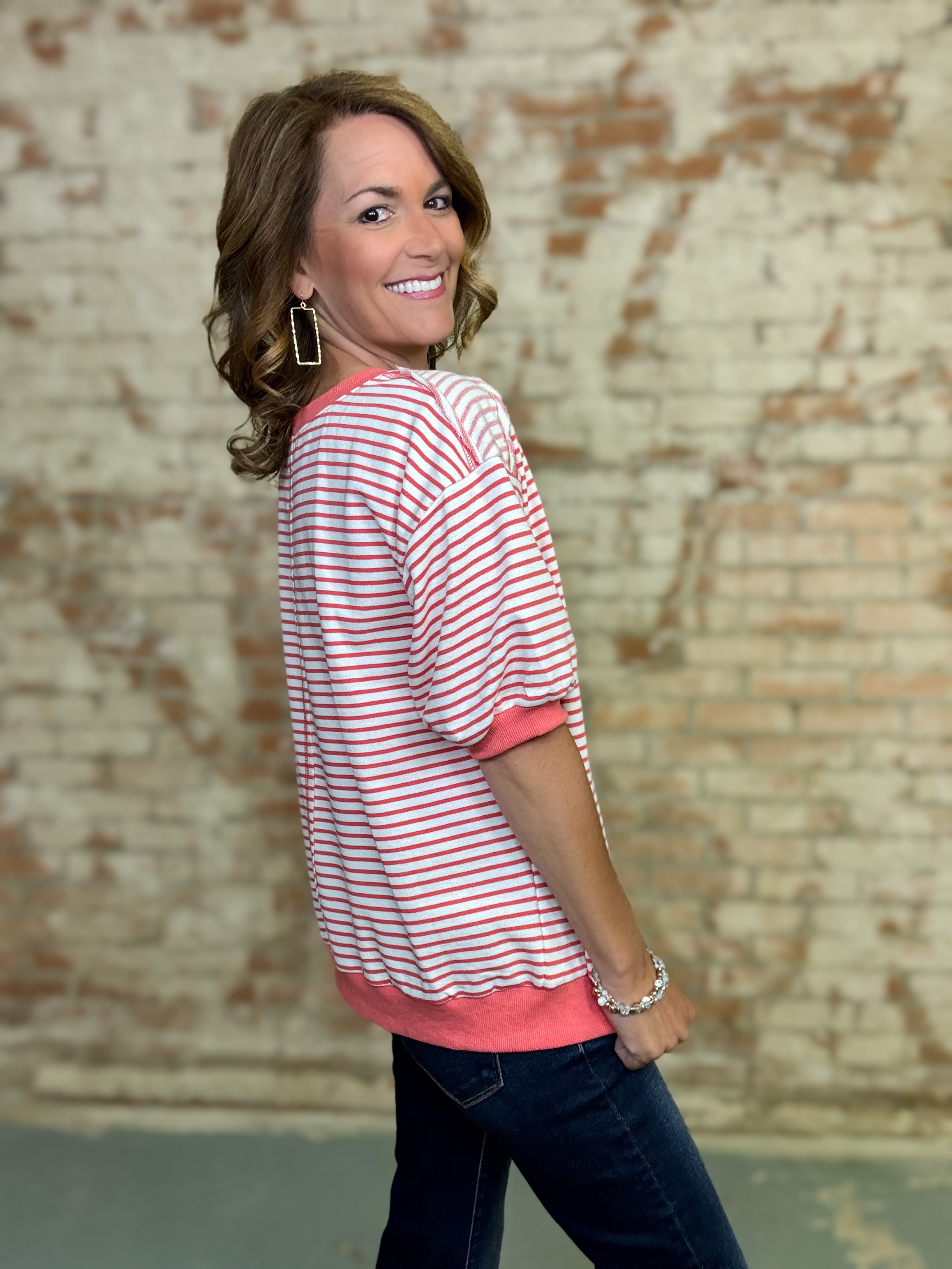 Meriah Striped Casual Top