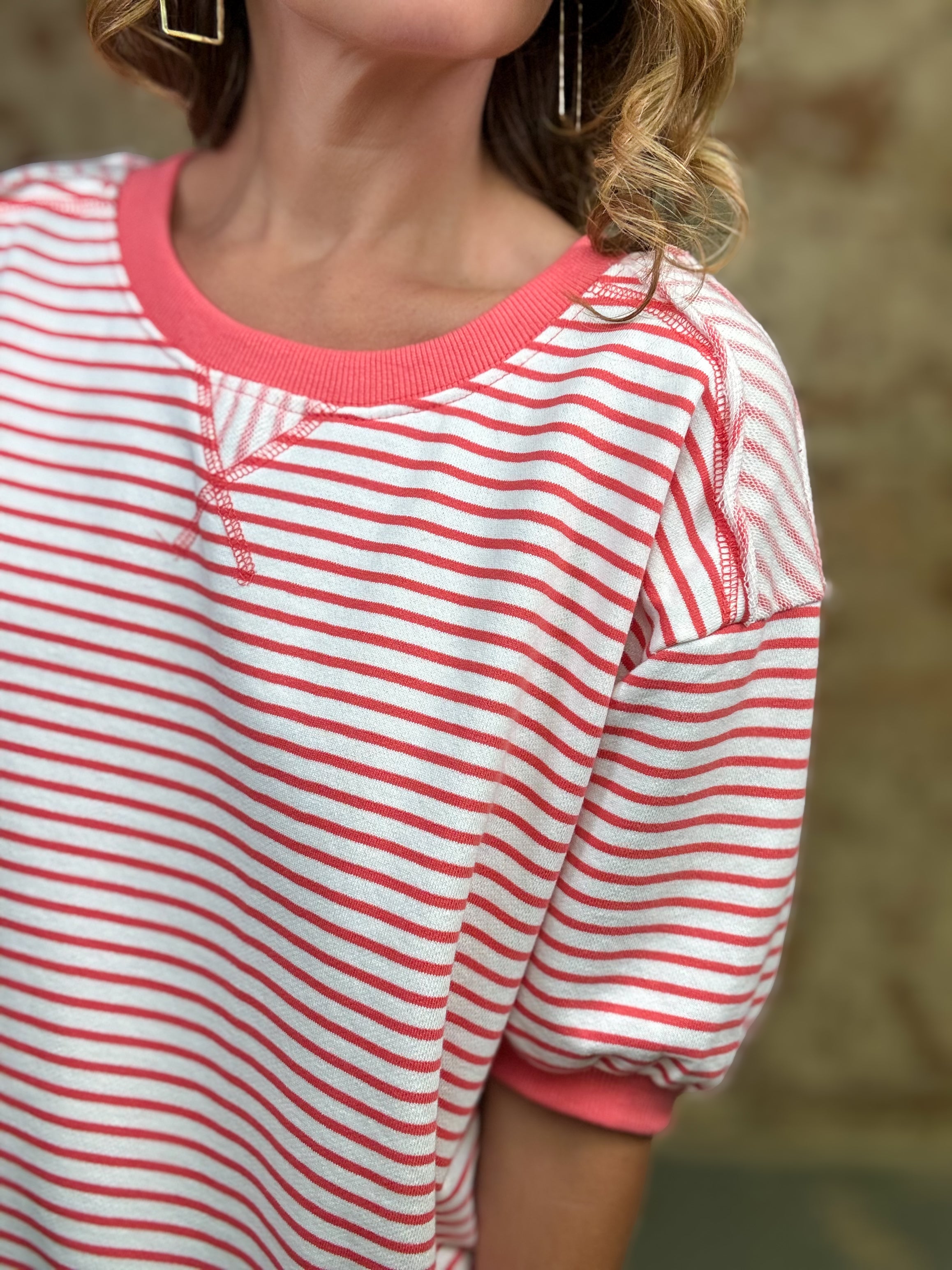 Meriah Striped Casual Top
