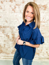 Laney Ruffle Sleeve Button Down Top