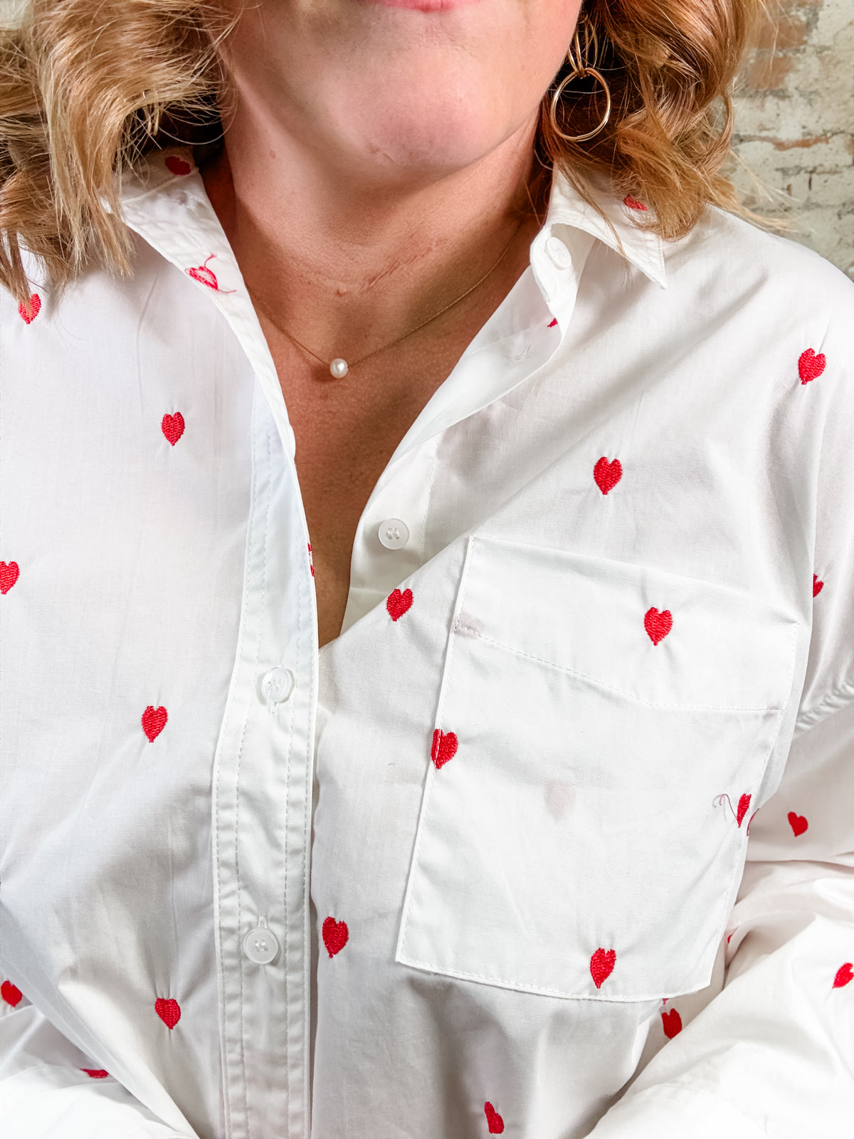 Caitlyn Heart Button Down Top