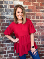 Scarlet Waffle Tiered Top