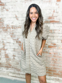 Marta Zip Front Quilted Dress