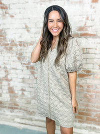 Marta Zip Front Quilted Dress