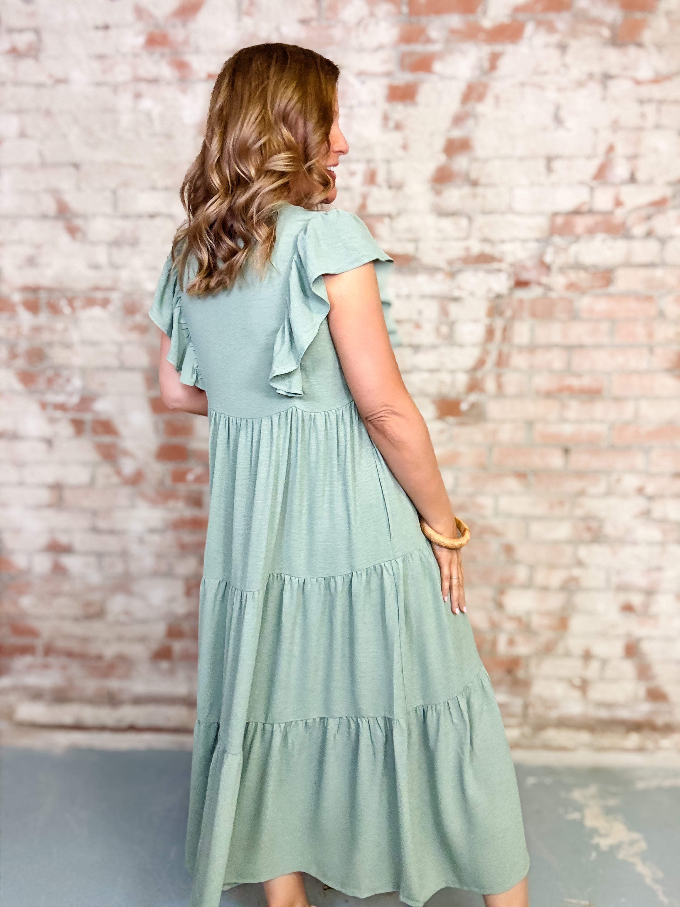Ciera Solid Tiered Dress