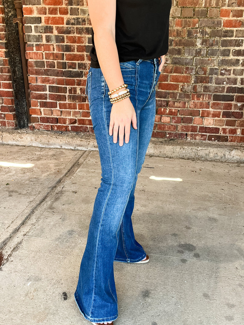 Vervet Black Label High Rise Flare Denim