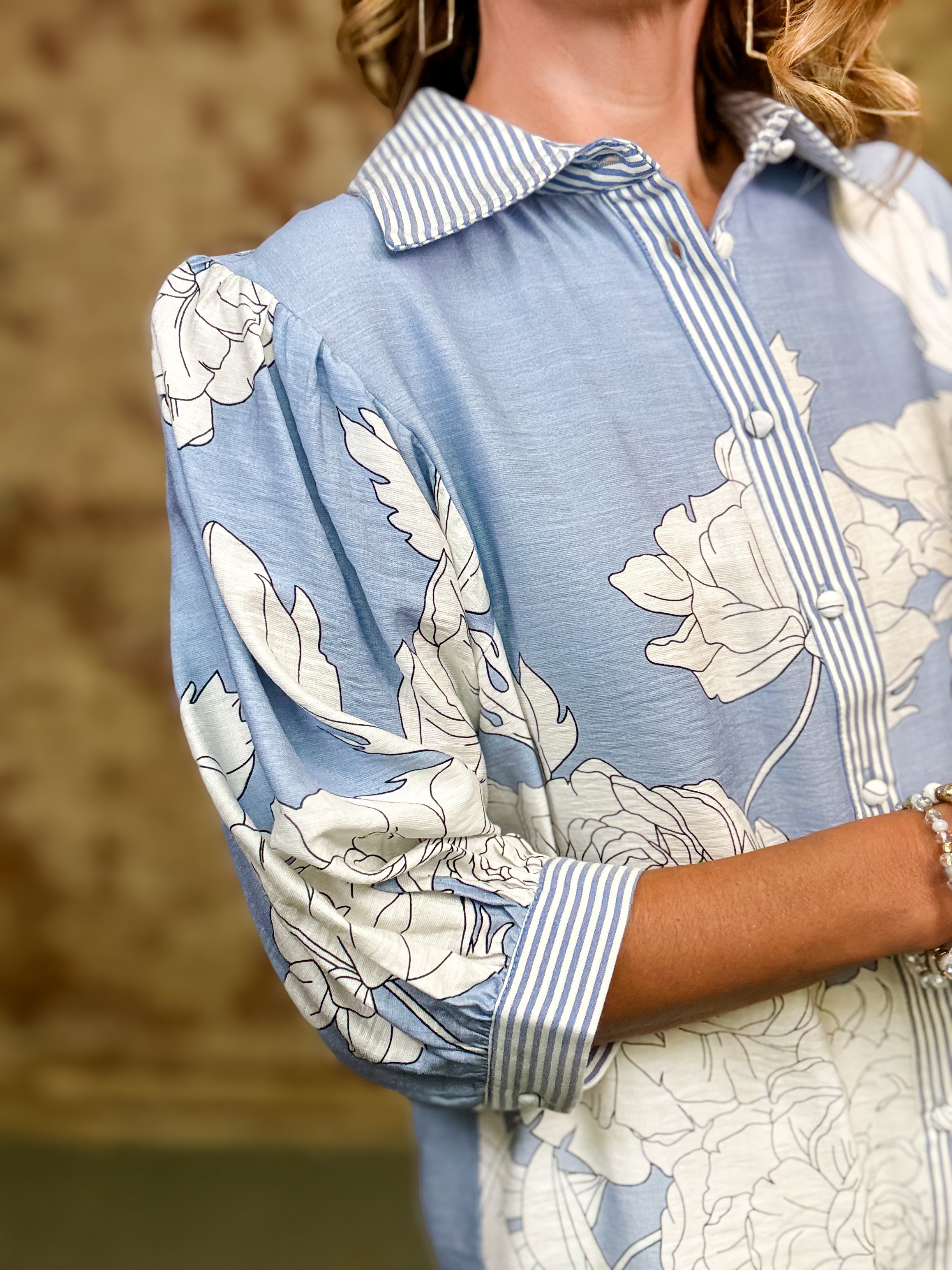 Abbott Floral Button Down Top