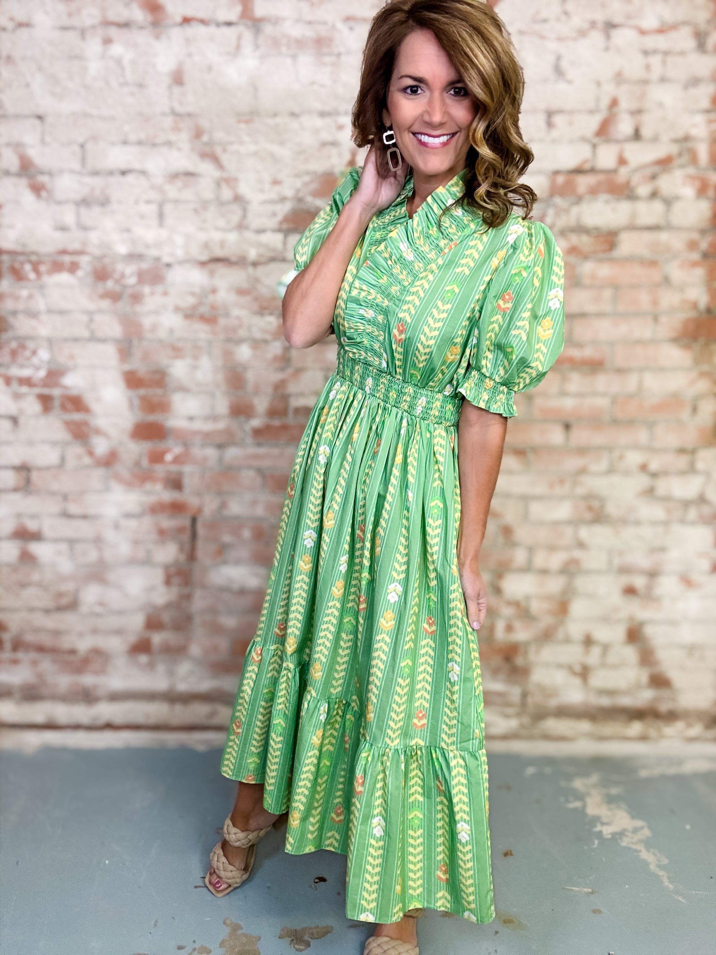 Liz Smocked Midi Dress