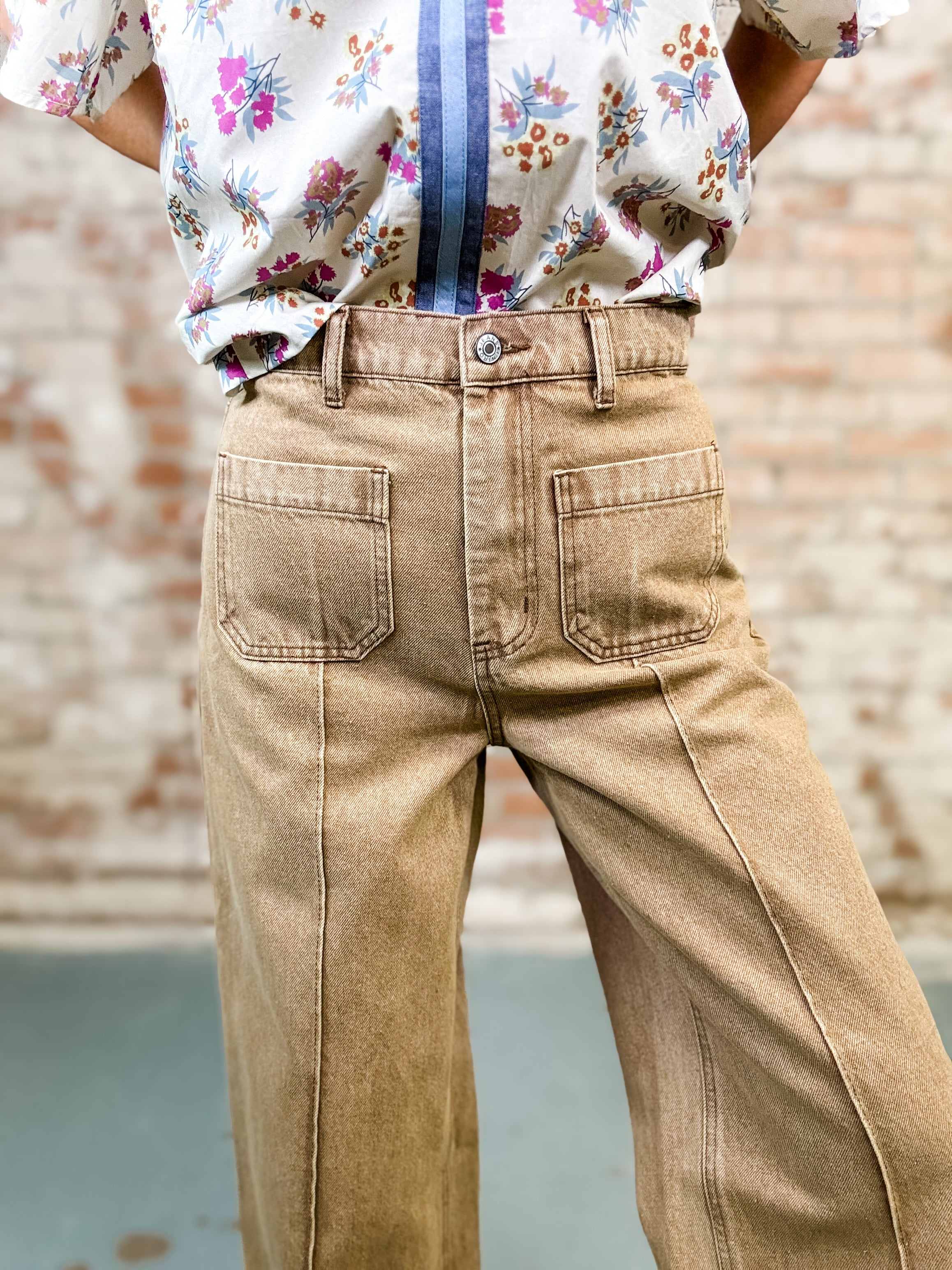 Camel Cuffed Ankle Pants