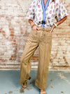 Camel Cuffed Ankle Pants