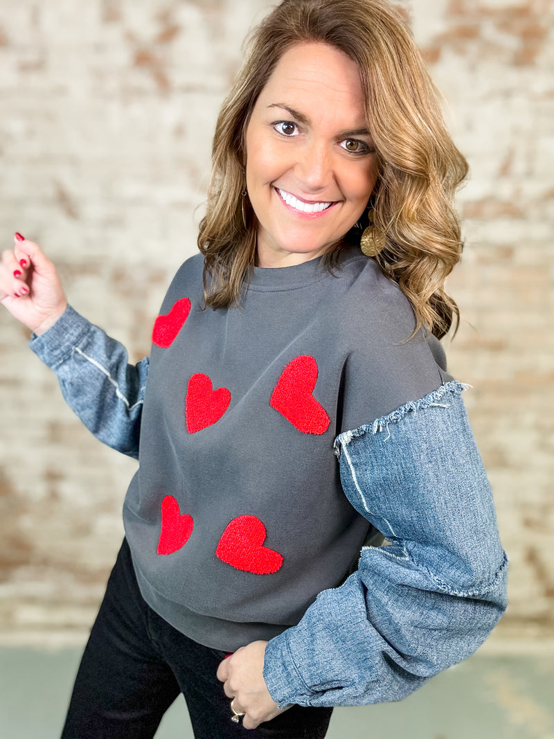 Lori Embroidered Heart Top