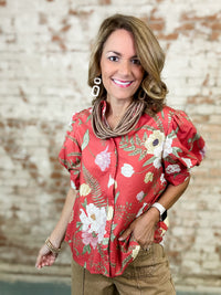 Adeline Mixed Floral Top