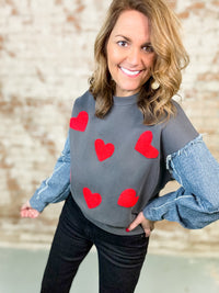 Lori Embroidered Heart Top