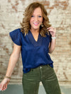 THML Navy Stitch Top