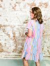 THML Skyla Embroidered Stripe Dress