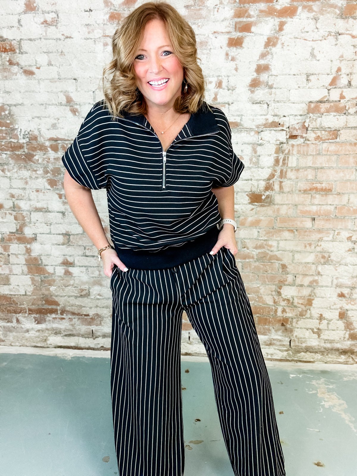 Jeannie Stripe Pant Set