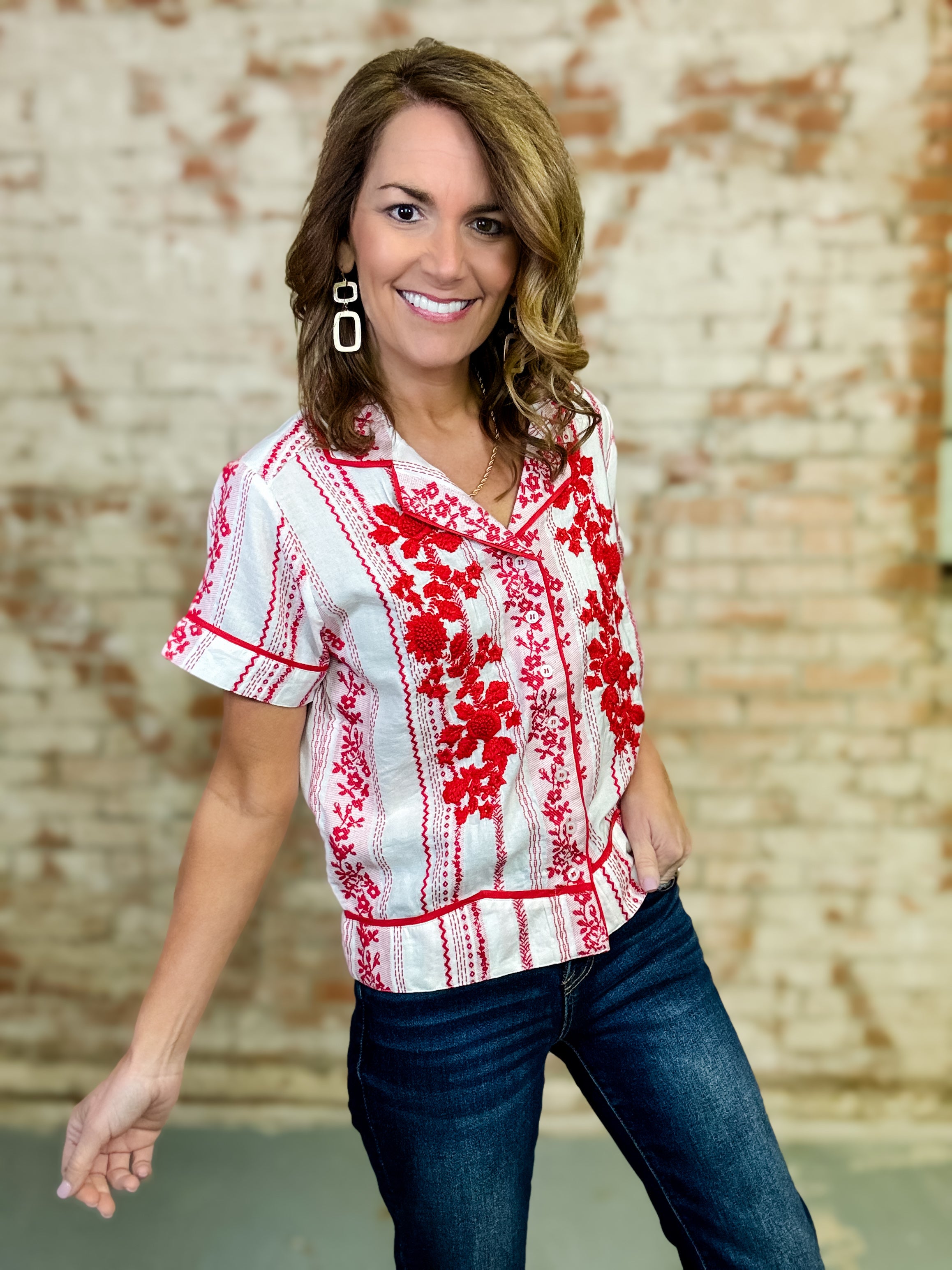 Sister Mary Islae Embroidered Top