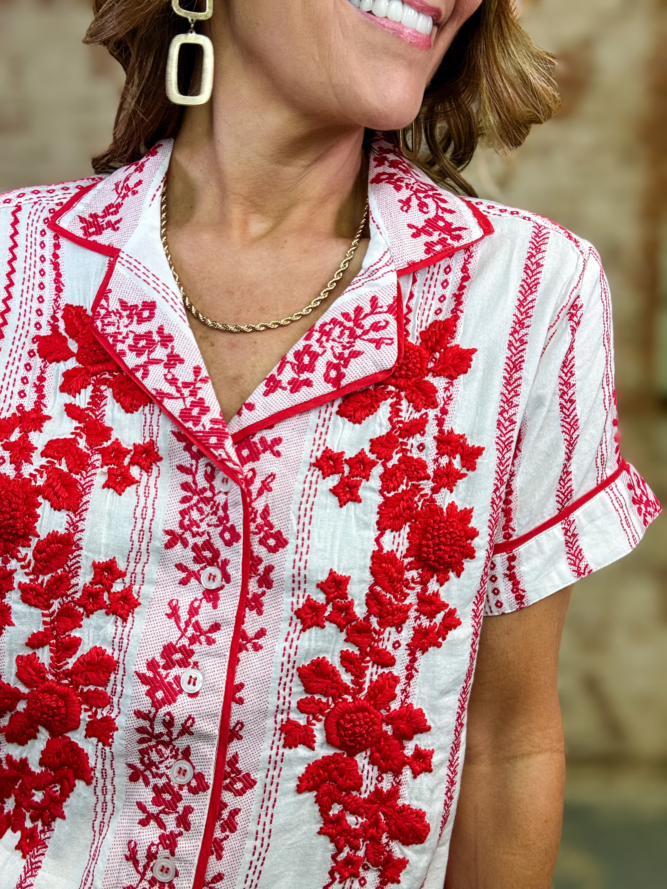 Sister Mary Islae Embroidered Top
