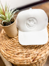 White Smiley Face Trucker Cap