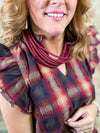 THML Sabrina Plaid Top
