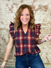 THML Sabrina Plaid Top