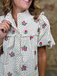 THML Evette Floral Embroidery Top
