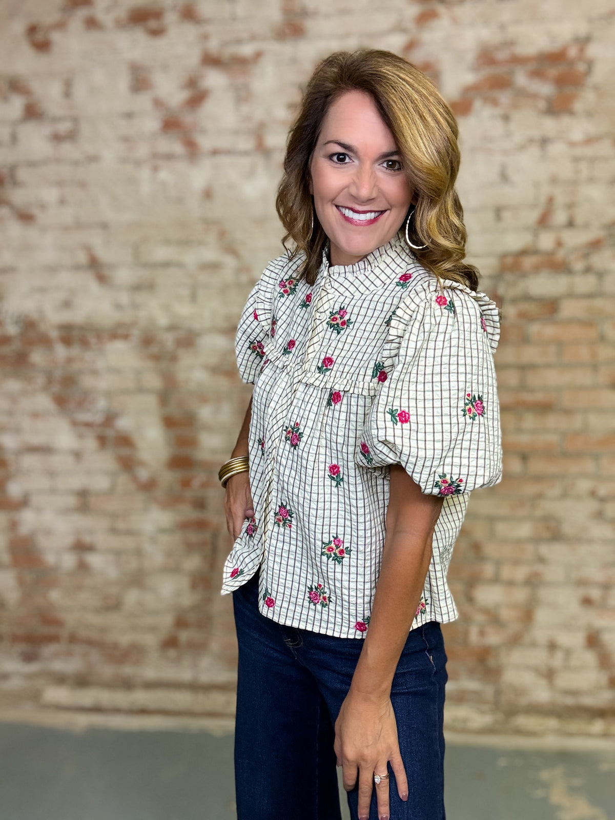 THML Evette Floral Embroidery Top