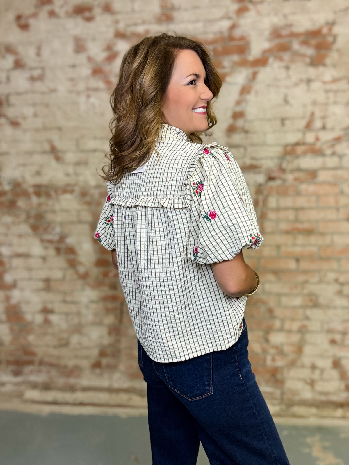 THML Evette Floral Embroidery Top