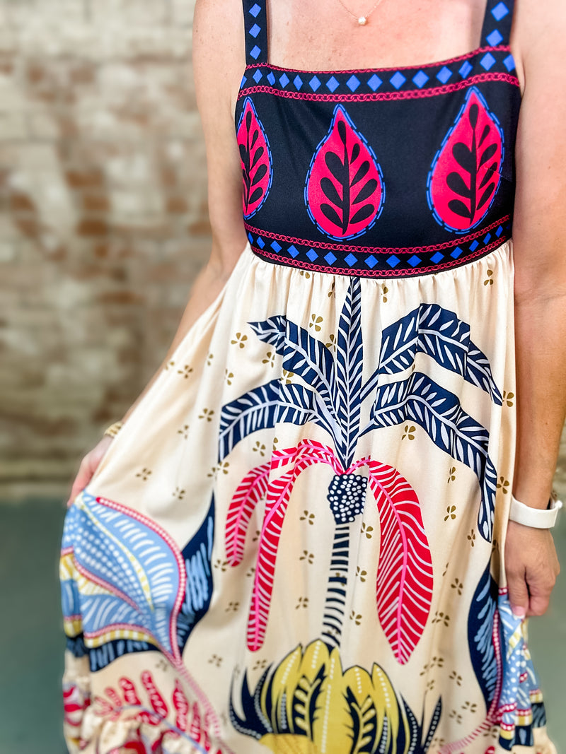 Sandy Tropical Print Dress