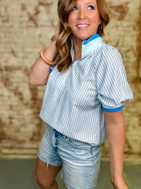Corissa Textured Zip Front Top