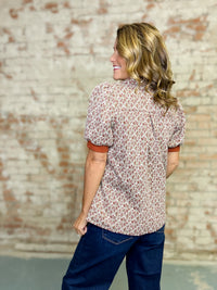 Ness Printed Textured Top