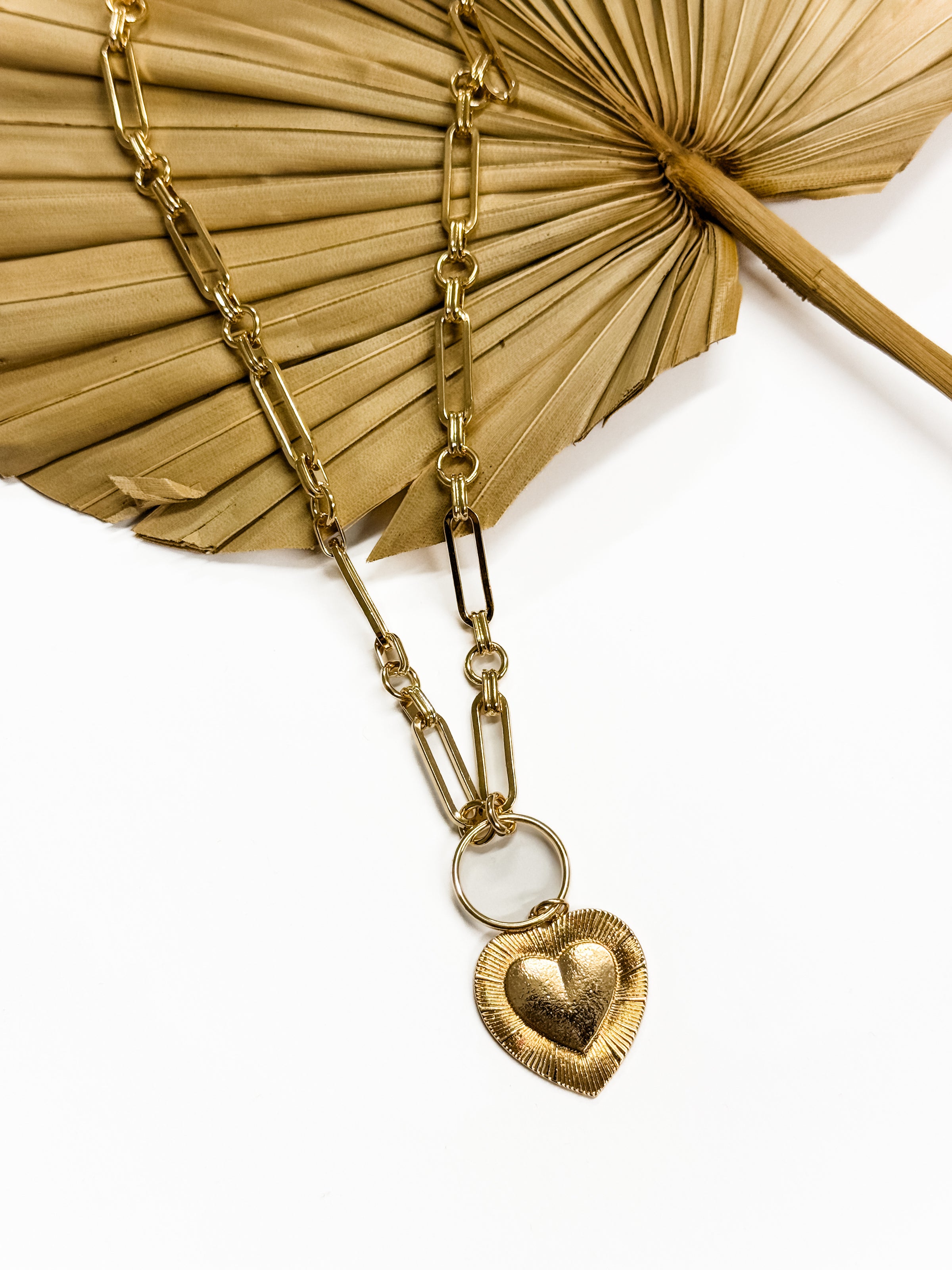 Emmeline Etched Heart Necklace