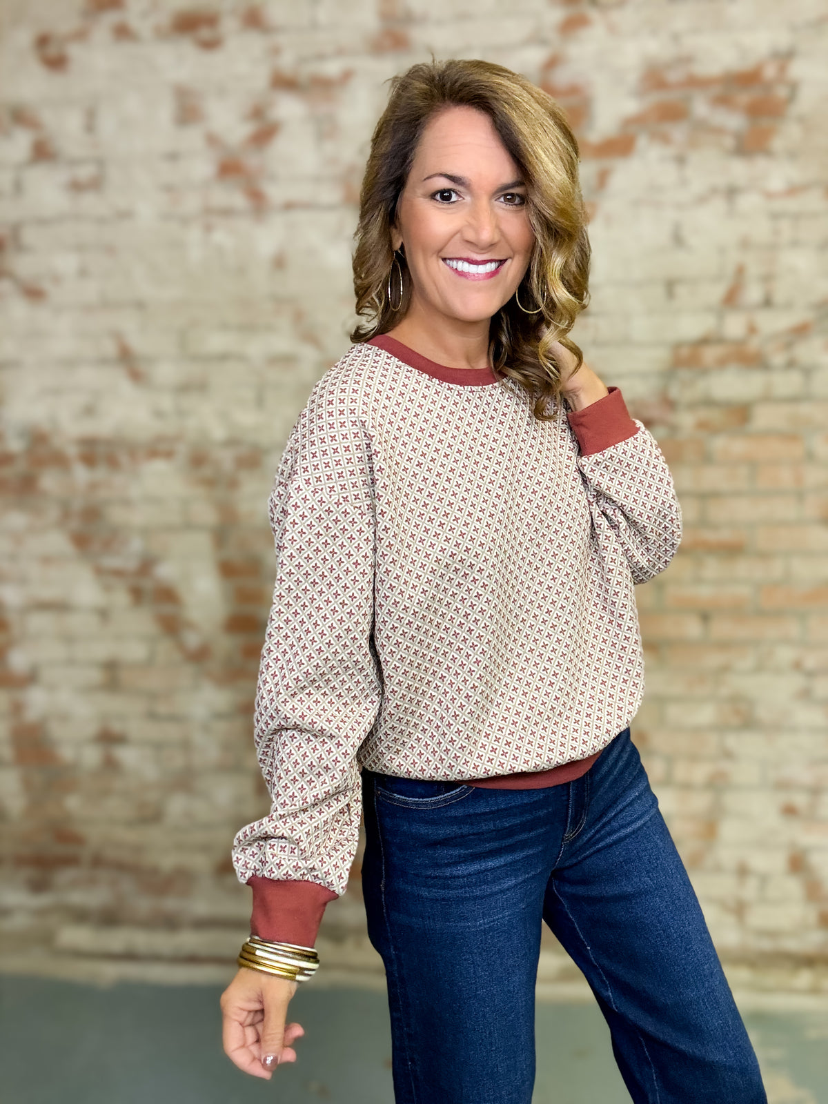 Rex Jacquard Pullover Top