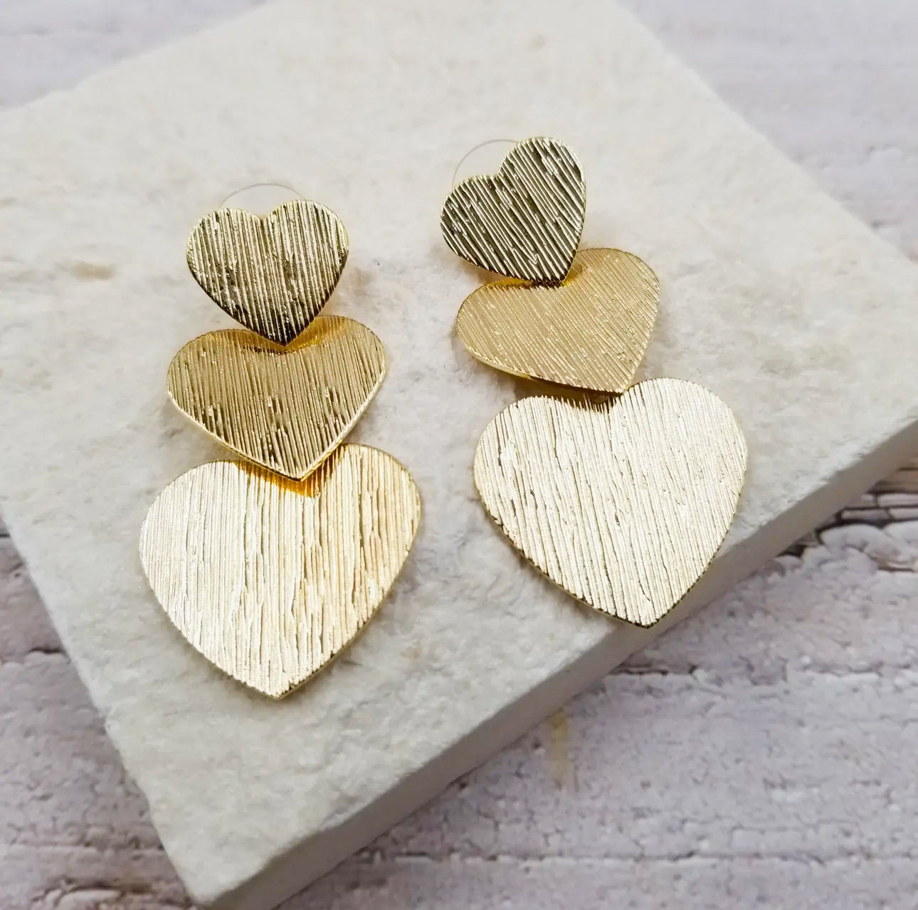 Klarisa Stacked Heart Earrings