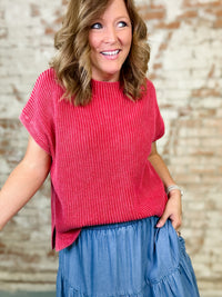 Tessa Mock Neck Knit Top