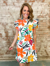 Lucy Ruffle Sleeve Dress
