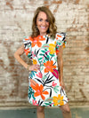 Lucy Ruffle Sleeve Dress