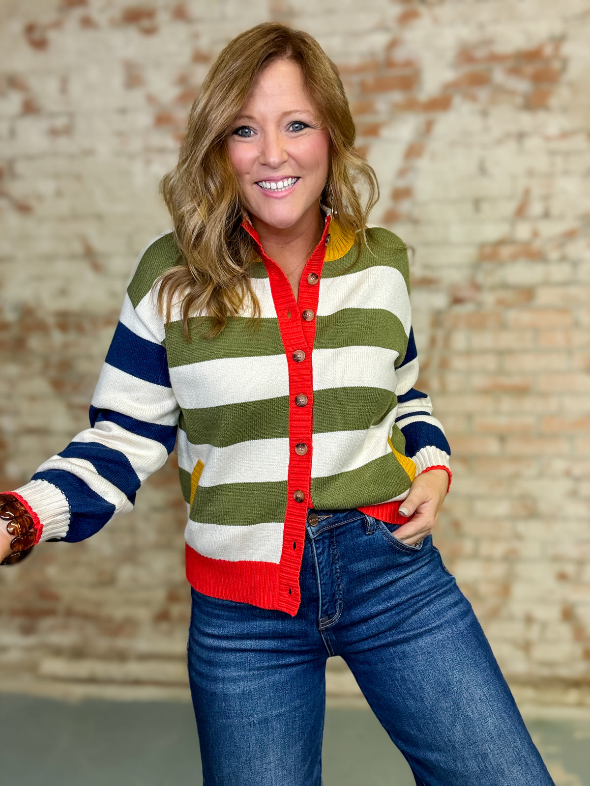 THML Bradley Stripe Sweater Top