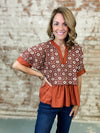 Pumpkin Spice Jacquard Top