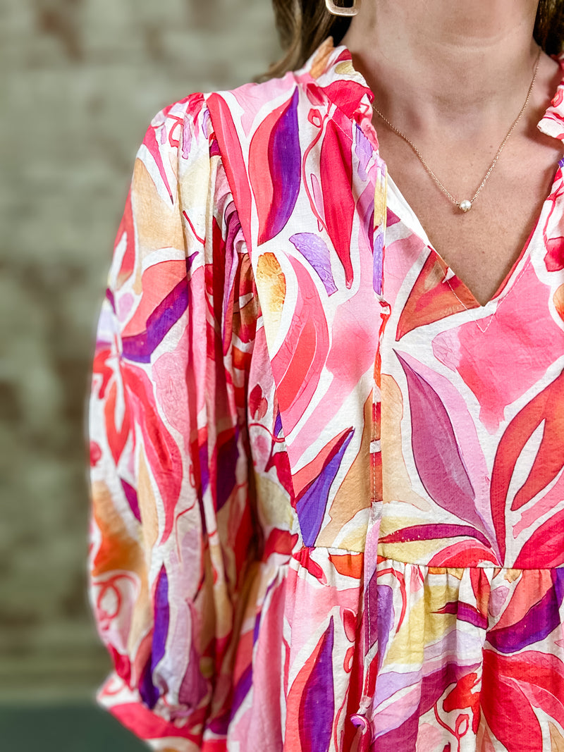 Adrianna Leaf Print Dress - FINAL SALE