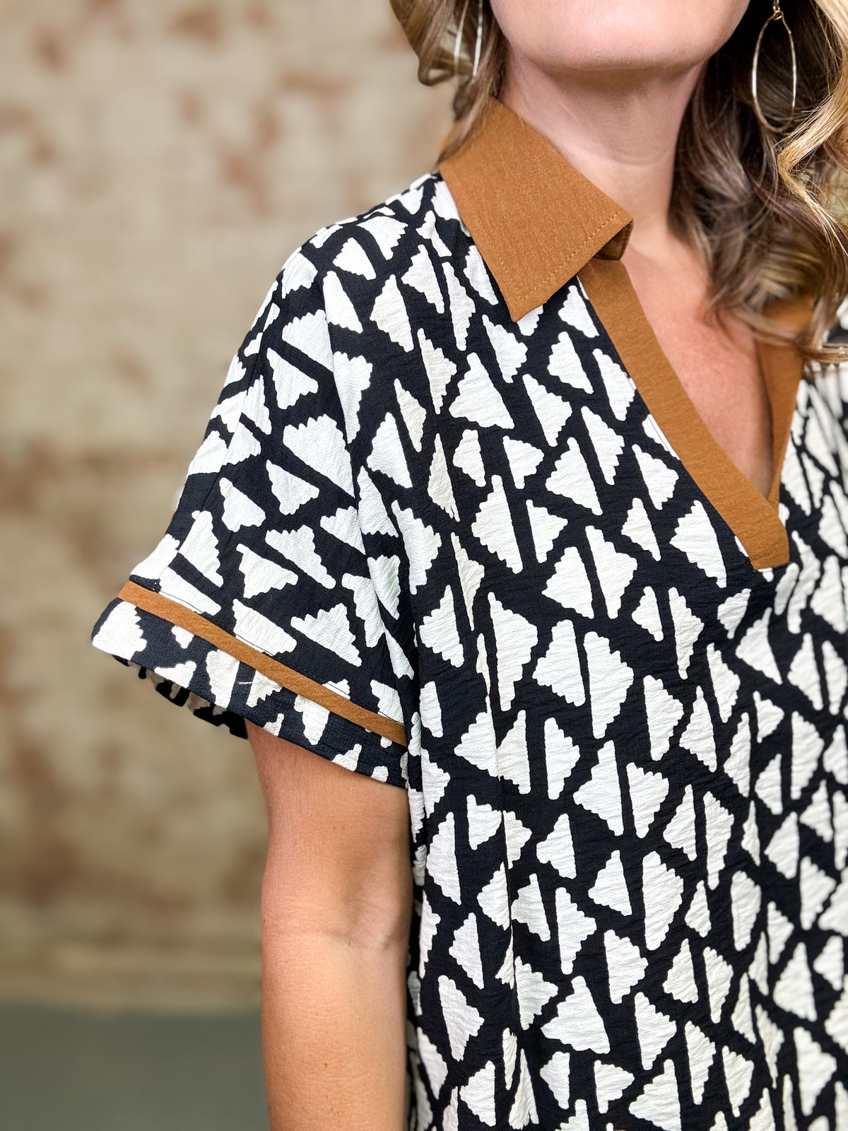 Vanessa Geo Print Top