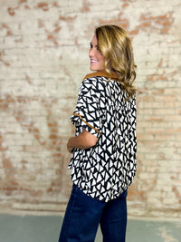 Vanessa Geo Print Top