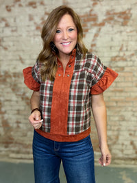 Luca Plaid Top