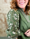 Olive Fall Floral Top