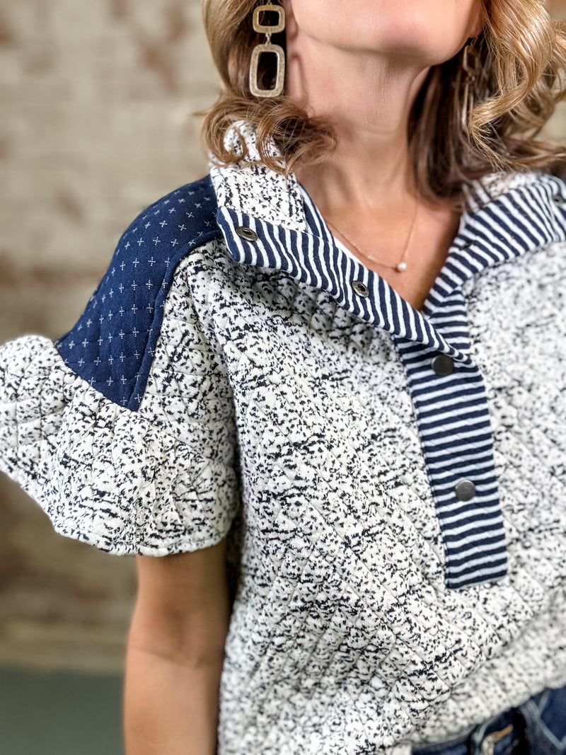 Meline Print Block Top