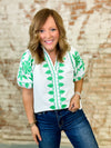 THML Molly Embroidered Textured Top